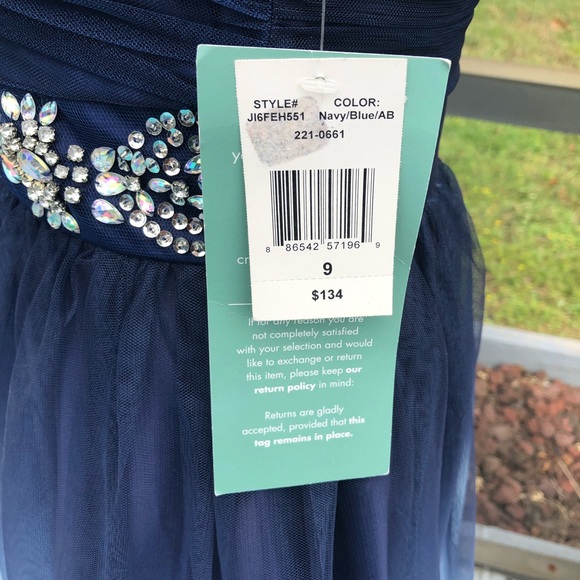NWT Blue Ombré Strapless Prom/Cocktail Dress - Picture 5 of 7